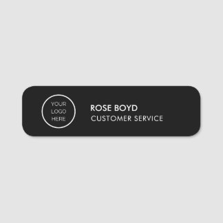 Custom Corporate Business Logo Black Employee Name Namensschild