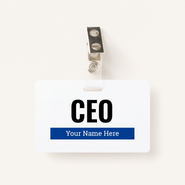 Custom corporate business name badge with clip ausweis (Vorderseite mit Klammer)