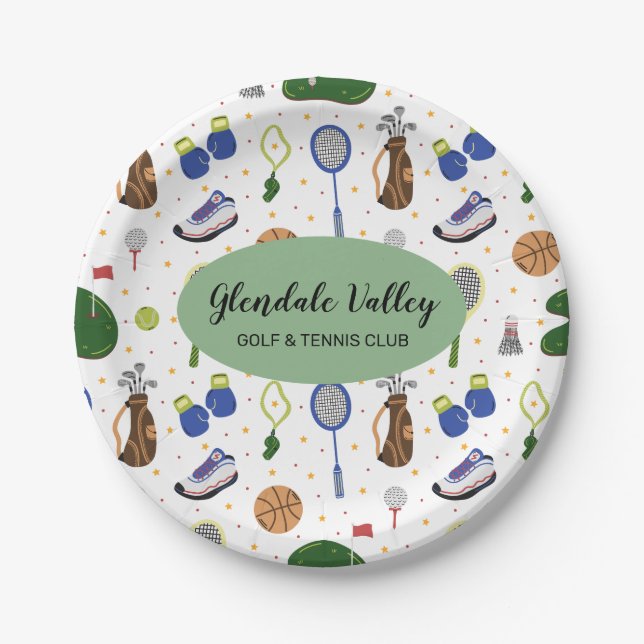 Custom Corporate Golf Theme Paper Plate Pappteller (Vorderseite)