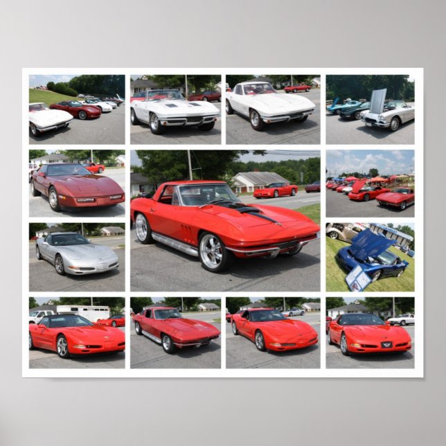 custom Corvette Collage Print - Poster (Vorne)