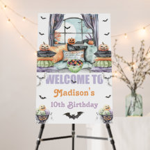 Custom Cosy Halloween Sleepover Willkommenszeichen