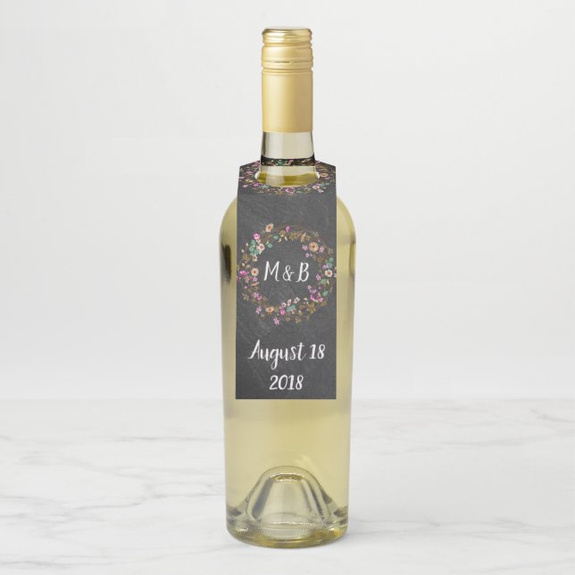 Custom Country Style Niedliche Blumenschrift Art M Flaschenanhänger (Auf Flasche)