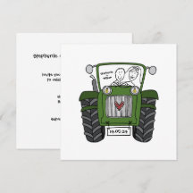 Custom Country Wedding Green Traktor Abend