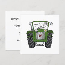Custom Country Wedding Green Traktor Abend