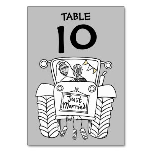 Custom Country Wedding Traktor Tischnummer