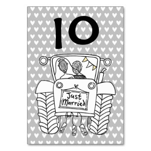 Custom Country Wedding Traktor Tischnummer