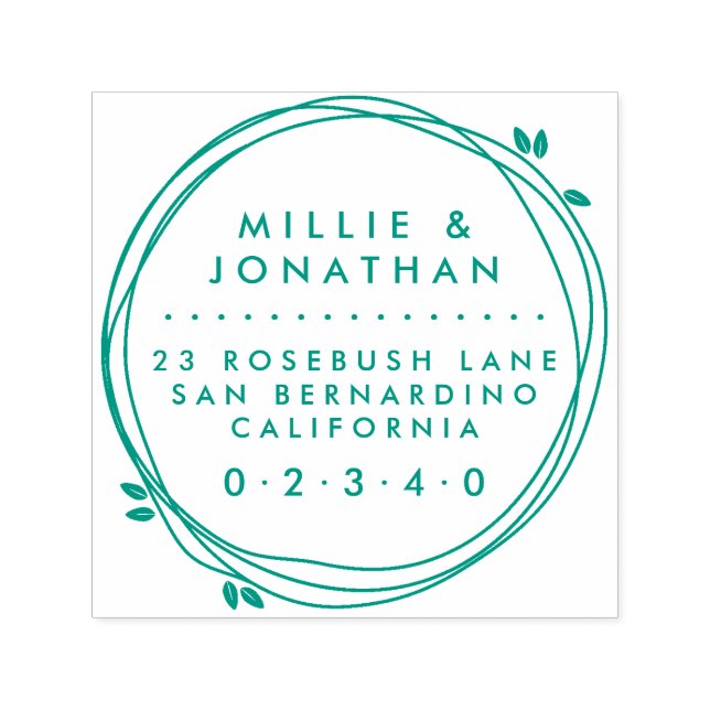 Custom Couple Elegante Moderne Kleider Rücksendead Permastempel (Design)