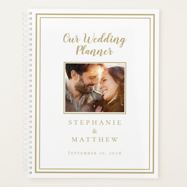 Custom Couple Foto Chic Elegante Planer (Vorderseite)