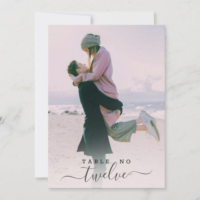 Custom Couple Foto Hand Letter Script Hochzeit Einladung (Vorderseite)