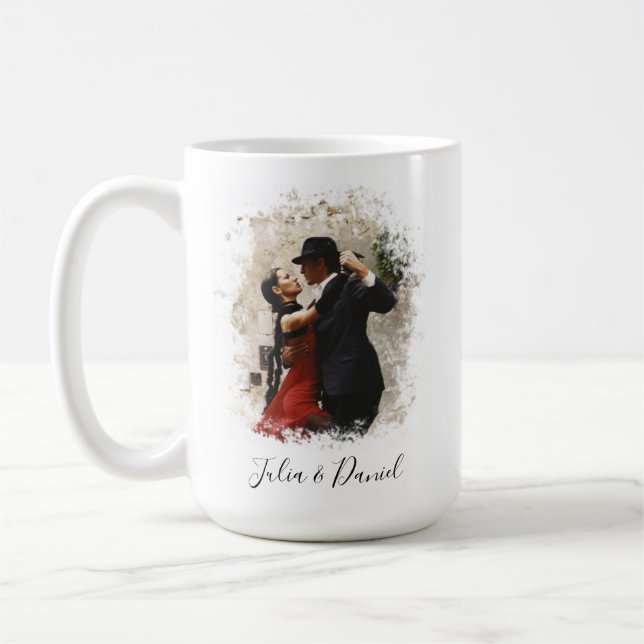 Custom Couple Foto Valentinstag 15 oz Kaffeetasse (Links)