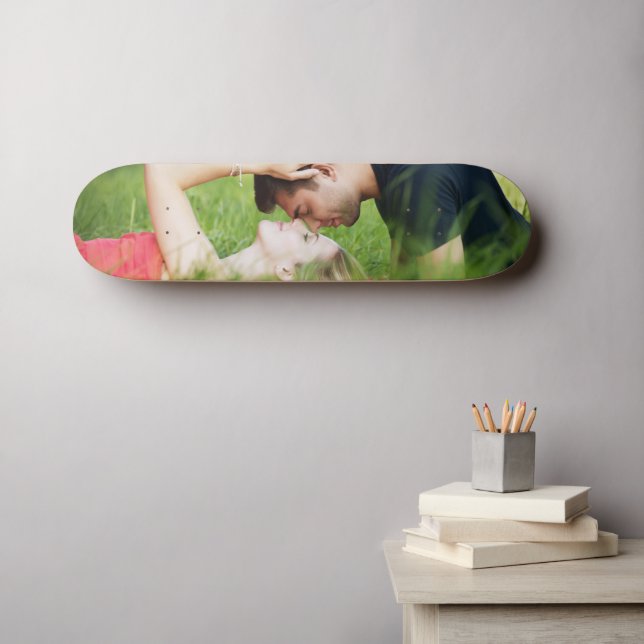 Custom Couple Foto Wedding Skateboard (Wandkunst (Horz))