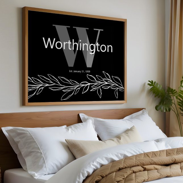 Custom Couple Last Name Elegant Wedding Print Poster (Von Creator hochgeladen)