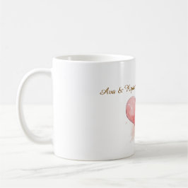 Custom Couple Name Watercolor Heart Classic Mug Kaffeetasse