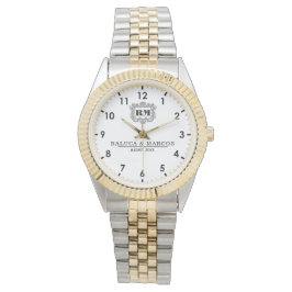 Custom couple names simple minimal monogram armbanduhr