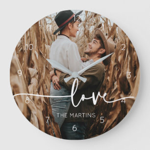 Custom Couple Newi Wed Foto Gift Große Wanduhr