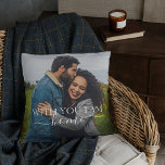 Custom Couple Photo Elegant You Me Love Text Kissen<br><div class="desc">Cute romantic With You I Am Home text written in a stylish elegant typography font on a square throw pillow. With option to personalize or customize with photo of your choice. Unique keepsake decor gift,  easily customizable with a photograph of your choice.</div>