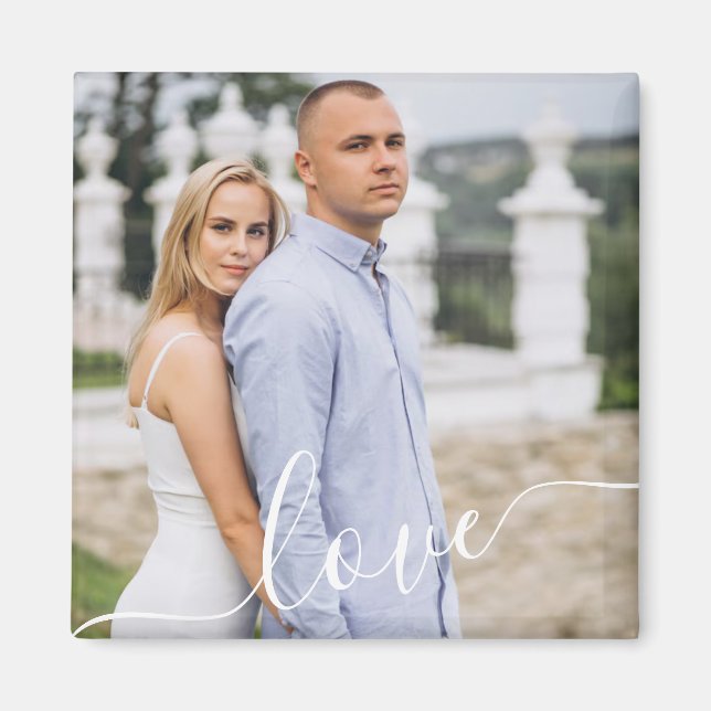Custom Couple Photo Magnet with Love (Vorne)