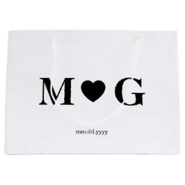 Custom Couples Monogram Large Gift Bag for Gift Große Geschenktüte