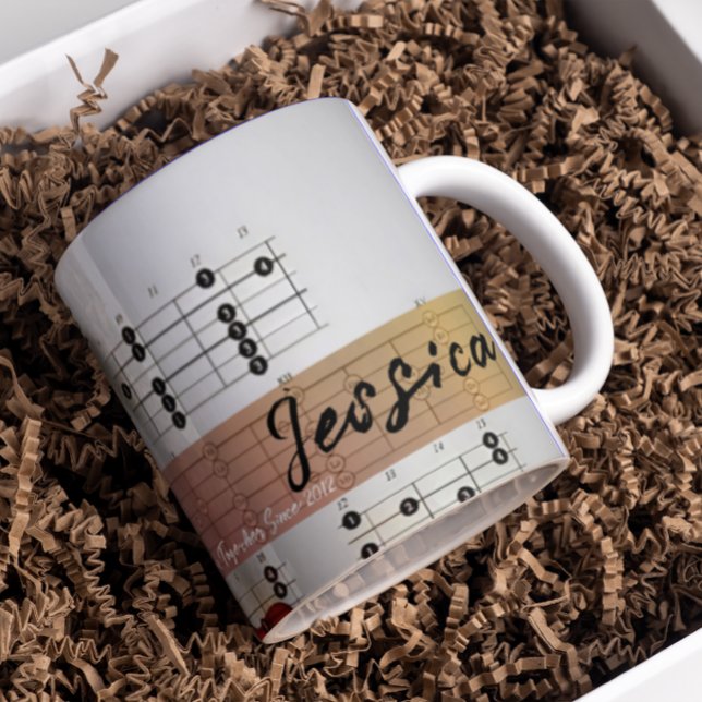 Custom Couple's Name Individuelle Name Gitarre Mus Kaffeetasse (Von Creator hochgeladen)