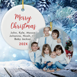 Custom Cousins Foto Weihnachten Keramik Ornament