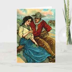 Custom Cowboy Courship Card Karte