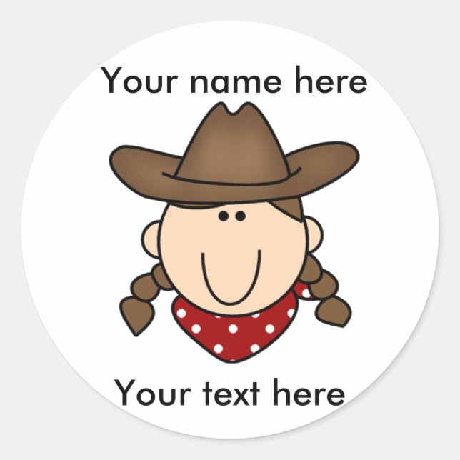 CUSTOM COWGIRL BROWN Aufkleber (Vorderseite)
