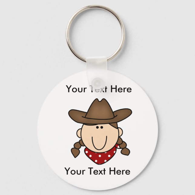 Custom Cowgirl Brown Schlüsselanhänger (Vorderseite)