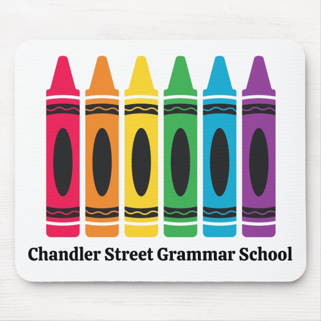 Custom Crayon Mouse Pad - mit Schulname Mousepad (Vorne)