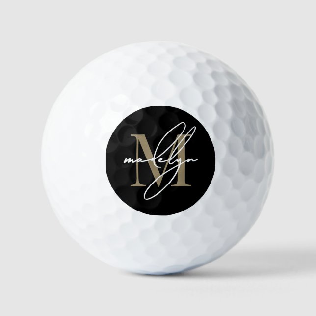 Custom Create Your Own Gold Monogram Golfball (Vorderseite)