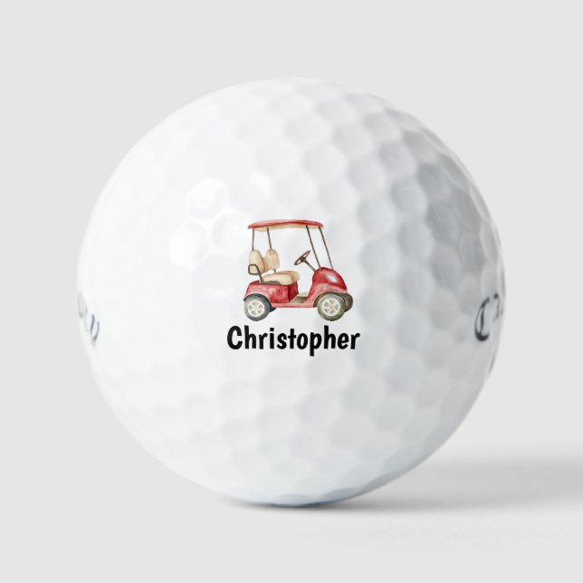 Custom Create Your Own Golf Cart Theme Monogrammed Golfball (Vorderseite)