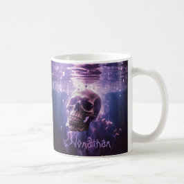 Custom Creepy Skull Horror Lila Halloween Kaffeetasse
