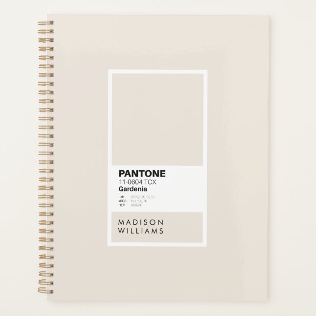 Custom Creme Notebook | Personalisierte Gardenie Planer (Vorderseite)
