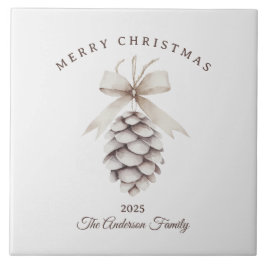 Custom Creme weiß pineca Weihnachtsgeschenk Fliese