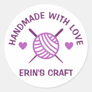 CUSTOM Crochet Strick Garne handgefertigt Runder Aufkleber