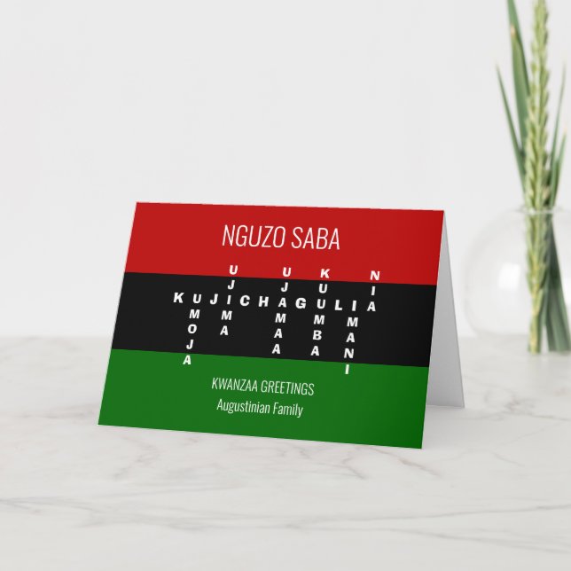 Custom Crossword NGUZO SABA Kwanzaa Karte (Vorderseite)