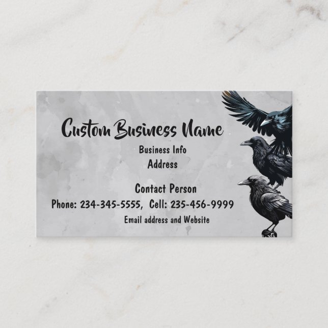 Custom Crow Corvid Bird Nature Wildlife art Visitenkarte (Vorderseite)