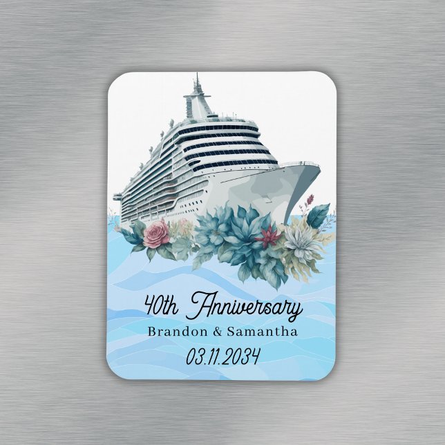 Custom Cruise 40. Wedding Anniversary Keepake Magnet (Custom Cruise 40th Wedding Anniversary Keepsake Magnet
)