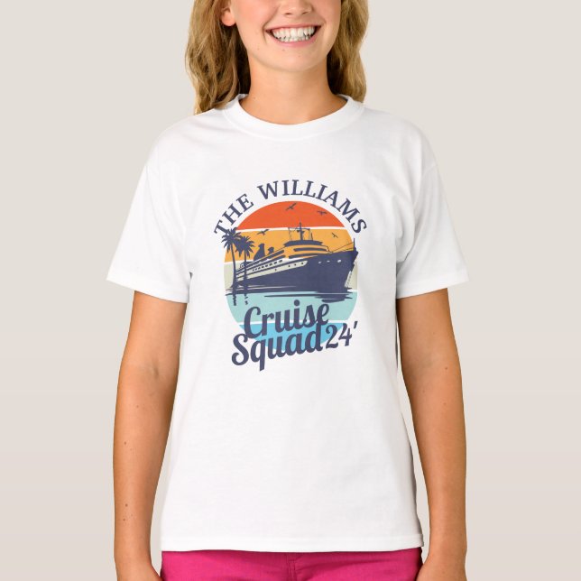Custom Cruise Squad Family Group Freunde Sunset T-Shirt (Vorderseite)