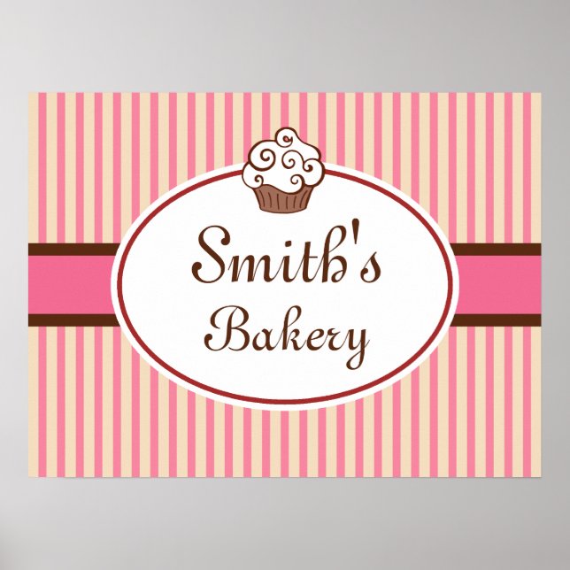 Custom Cupcake Bäckerei signieren Kunst drucken Poster (Vorne)