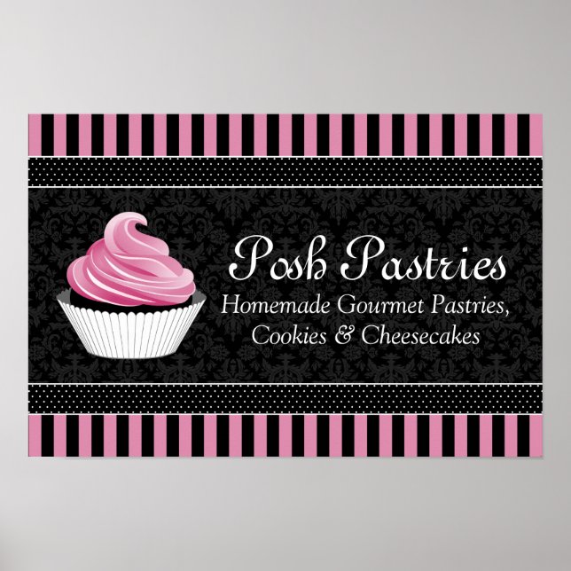 CUSTOM Cupcake Bakery Business Poster (Vorne)
