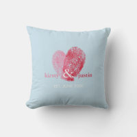 CUSTOM CUSHION einfaches Fingerabdruck-Herzpaar