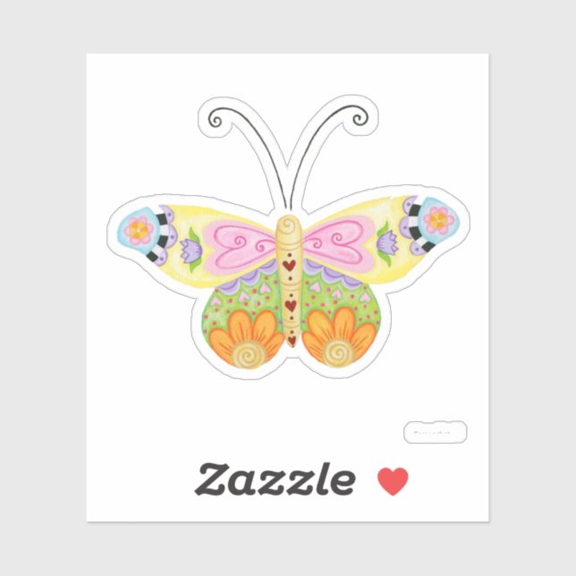 Custom Cut Butterfly Sticker #5 (Blatt)