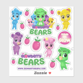 Custom-Cut GlowBerry Bears Vinyl Sticker