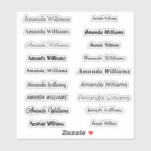 Custom Cut Name Stickers Aufkleber
