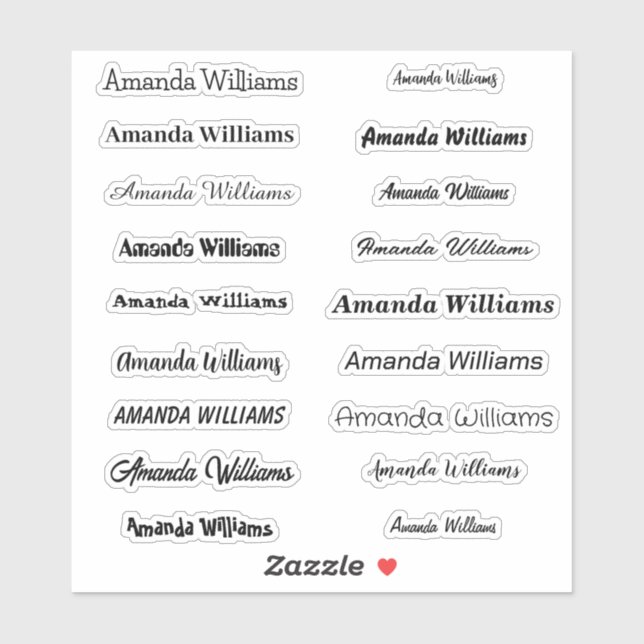 Custom Cut Name Stickers Aufkleber (Blatt)