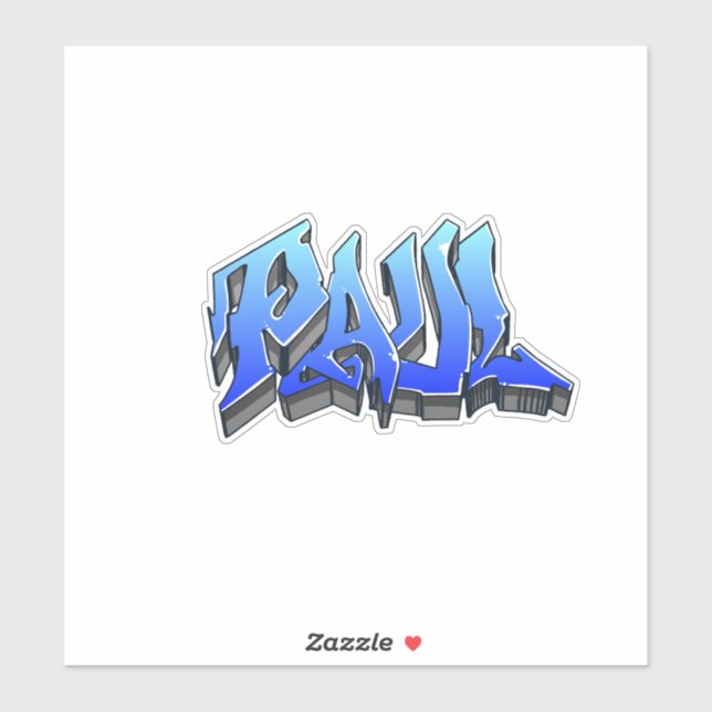 Custom-Cut "Paul" Graffiti Vinyl Sticker (Blatt)