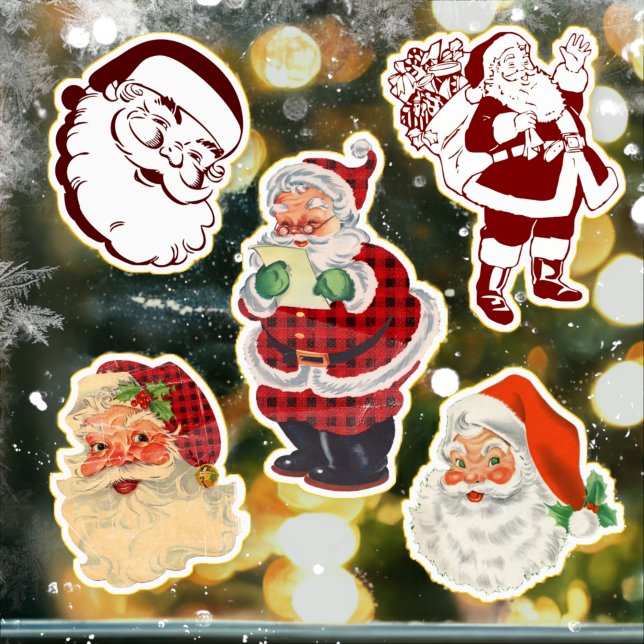 Custom Cut Retro Santa Claus Weihnachtspaket 5 Aufkleber (Von Creator hochgeladen)