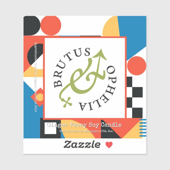 Custom-Cut Vinyl Abstract Geometric Product Label  (Blatt)