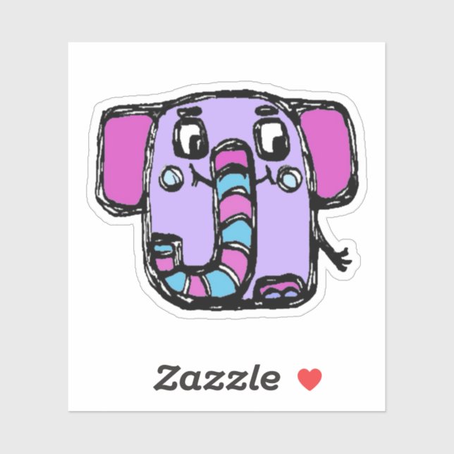 Custom-Cut Vinyl Sticker - Ely Elephant (Blatt)