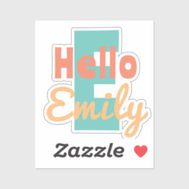Custom Cut Vinyl Sticker hello persönlichen Namen